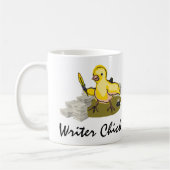 Schriftsteller mit Papier, Feder und Tinte Kaffeetasse (Links)