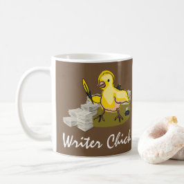 Schriftsteller mit Papier, Feder und Tinte Kaffeetasse