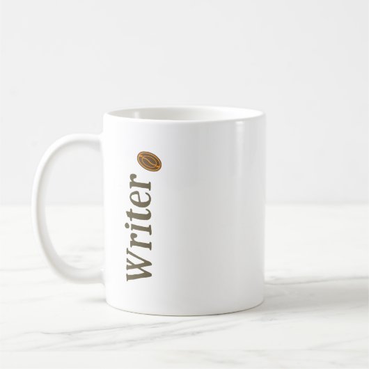 Schriftsteller Periode mit Kaffeebohnen Schriftste Kaffeetasse (Links)