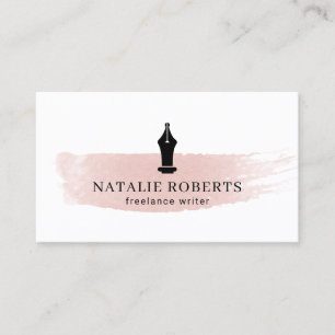 Schriftsteller Redakteur Autor Stift Feder Logo Wa Visitenkarte