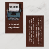 Schriftsteller Retro Schreibmaschine auf Holz Visitenkarte (Vorne/Hinten)