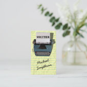 Schriftsteller Retro Schreibmaschine auf Papier Visitenkarte (Stehend Vorderseite)