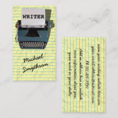 Schriftsteller Retro Schreibmaschine auf Papier Visitenkarte (Vorne/Hinten)