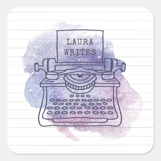 Schriftsteller Schriftsteller Blogger Journalist Quadratischer Aufkleber (Vorderseite)