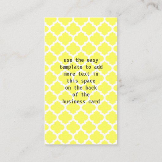 Schriftsteller Schriftsteller Moderner Graugelber Visitenkarte (Rückseite)