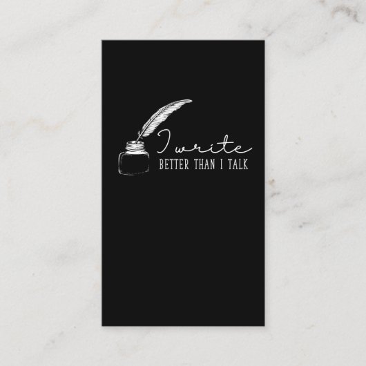 Schriftsteller Schriftsteller Witty Storyteller Visitenkarte (Vorderseite)