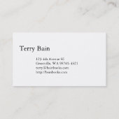 Schriftsteller Schwarz-weiß Visitenkarte (Rückseite)