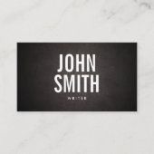 Schriftsteller Simple Bold Typografy Elegant Leath Visitenkarte (Vorderseite)