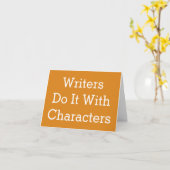 Schriftsteller tun es mit Zeichen Karte (Gelbe Blume)