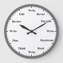 Schriftsteller-Uhr - Schreiben Job Spaß Graue Wand Große Wanduhr