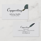 Schriftsteller- und Werbetextereleganz Visitenkarte (Vorne/Hinten)