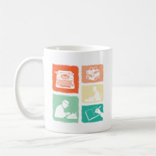 Schriftsteller Vintage Collage Schreiben Autor Jou Kaffeetasse