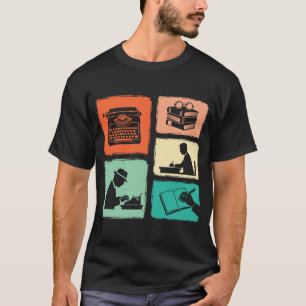 Schriftsteller Vintage-Collage Schreiben Autor Jou T-Shirt