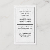 Schriftsteller Visitenkarte (Rückseite)