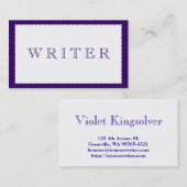 Schriftsteller Visitenkarte (Vorne/Hinten)