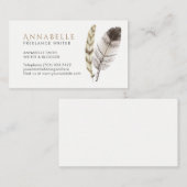 Schriftsteller-Visitenkarten mit Federn Visitenkarte (Vorne/Hinten)