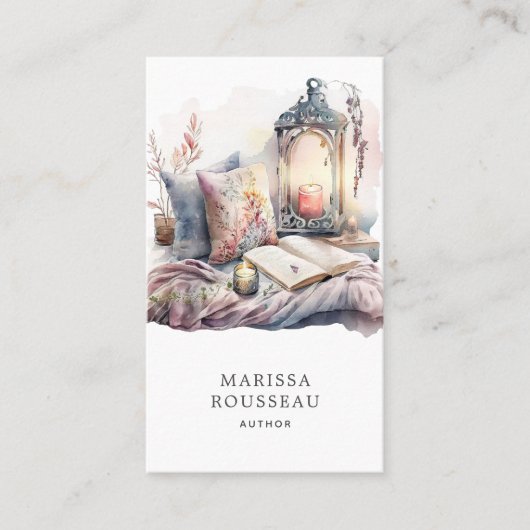 Schriftsteller-Wasserfarbenlesecke Visitenkarte (Vorderseite)