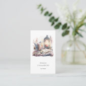 Schriftsteller-Wasserfarbenlesecke Visitenkarte (Stehend Vorderseite)