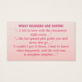 Schriftsteller Werbeaktion Buchabdeckung Rosa Weiß (Rückseite)