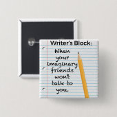 Schriftstellerblock Button (Vorne & Hinten)