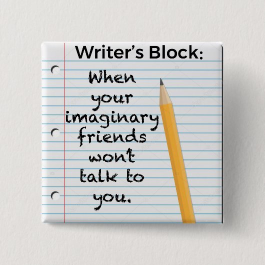 Schriftstellerblock Button (Vorderseite)