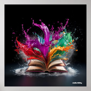 Schriftstellerfreude farbenfroh poster