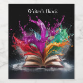 Schriftstellerfreude farbenfroh weinetikett (Einzelnes Label)