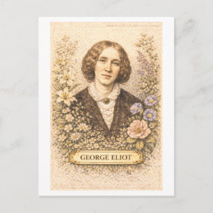 Schriftstellerin George Eliot im Vintage-Stil Postkarte