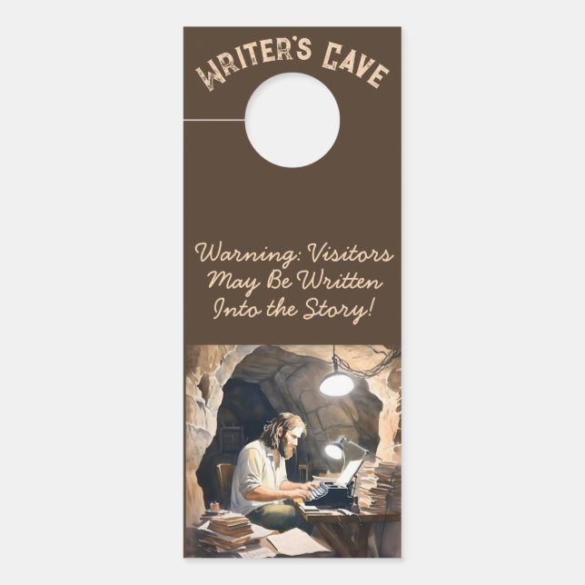 Schriftstellerin Höhle Mann Türschild (Vorderseite)