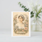 Schriftstellerin Jane Austen im Vintage-Stil Postkarte (Stehend Vorderseite)