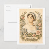 Schriftstellerin Jane Austen im Vintage-Stil Postkarte (Vorne/Hinten)