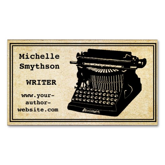 Schriftstellername und Website Magnetische Visitenkarte (Vorderseite)