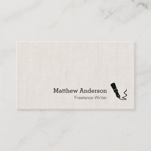 Schriftstellersymbol - Einfaches elegantes Aussehe Visitenkarte (Vorderseite)