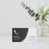 Schriftstiftlogos - Modernes Berufliches Silbermet Visitenkarte (Stehend Vorderseite)