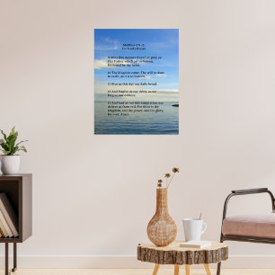 Schriftvorlage, Das Vaterunser, Meer, Himmel Poster