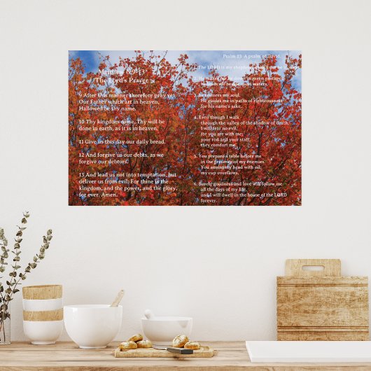 Schriftvorlage, Psalm 23, Vaterunser Poster (Küche)