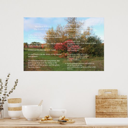 Schriftvorlage, Psalm 23, Vaterunser Poster (Küche)