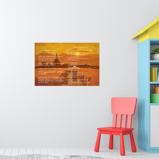 Schriftvorlage, Psalm 23, Vaterunser Poster (Kinderzimmer 1)