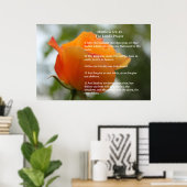 Schriftvorlage, Vaterunser, Gelbe Rose Poster (Heimbüro)