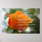 Schriftvorlage, Vaterunser, Gelbe Rose Poster (Vorne)