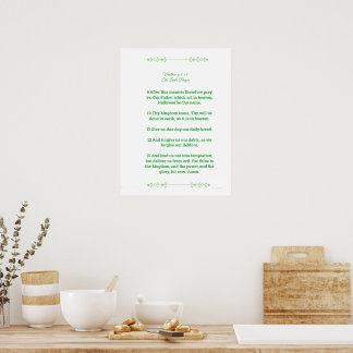 Schriftvorlage, Vaterunser, grün Poster