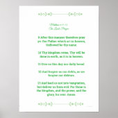 Schriftvorlage, Vaterunser, grün Poster (Vorne)
