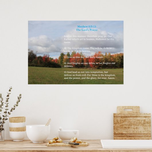 Schriftvorlage,  Vaterunser Poster (Küche)