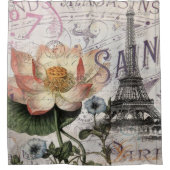 Schriftzeichen, französischer Botanischer Lotus pa Duschvorhang (Vorderseite)