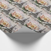 Schriftzeichen, französischer Botanischer Lotus pa Geschenkpapier (Ecke)