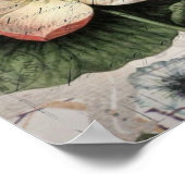 Schriftzeichen, französischer Botanischer Lotus pa Poster (Ecke)