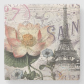 Schriftzeichen, französischer Botanischer Lotus pa Steinuntersetzer (Vorderseite)