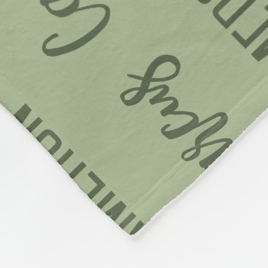 Schriftzeichen für Personalisierte, moderne grüne  Fleecedecke (Ecke)