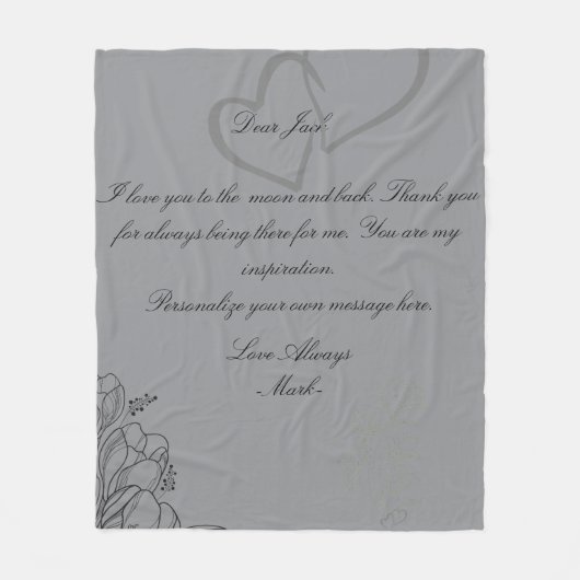 Schriftzeichen grau Fleece Blanket (Vorderseite)