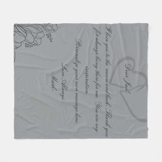 Schriftzeichen grau Fleece Blanket (Vorderseite (Horizontal))